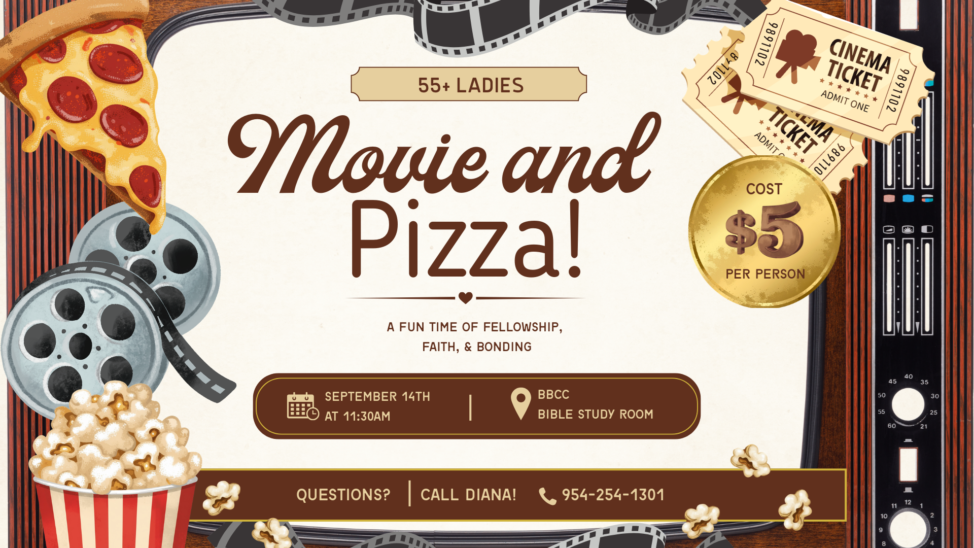 55+ Ladies Movie and Pizza Morning
