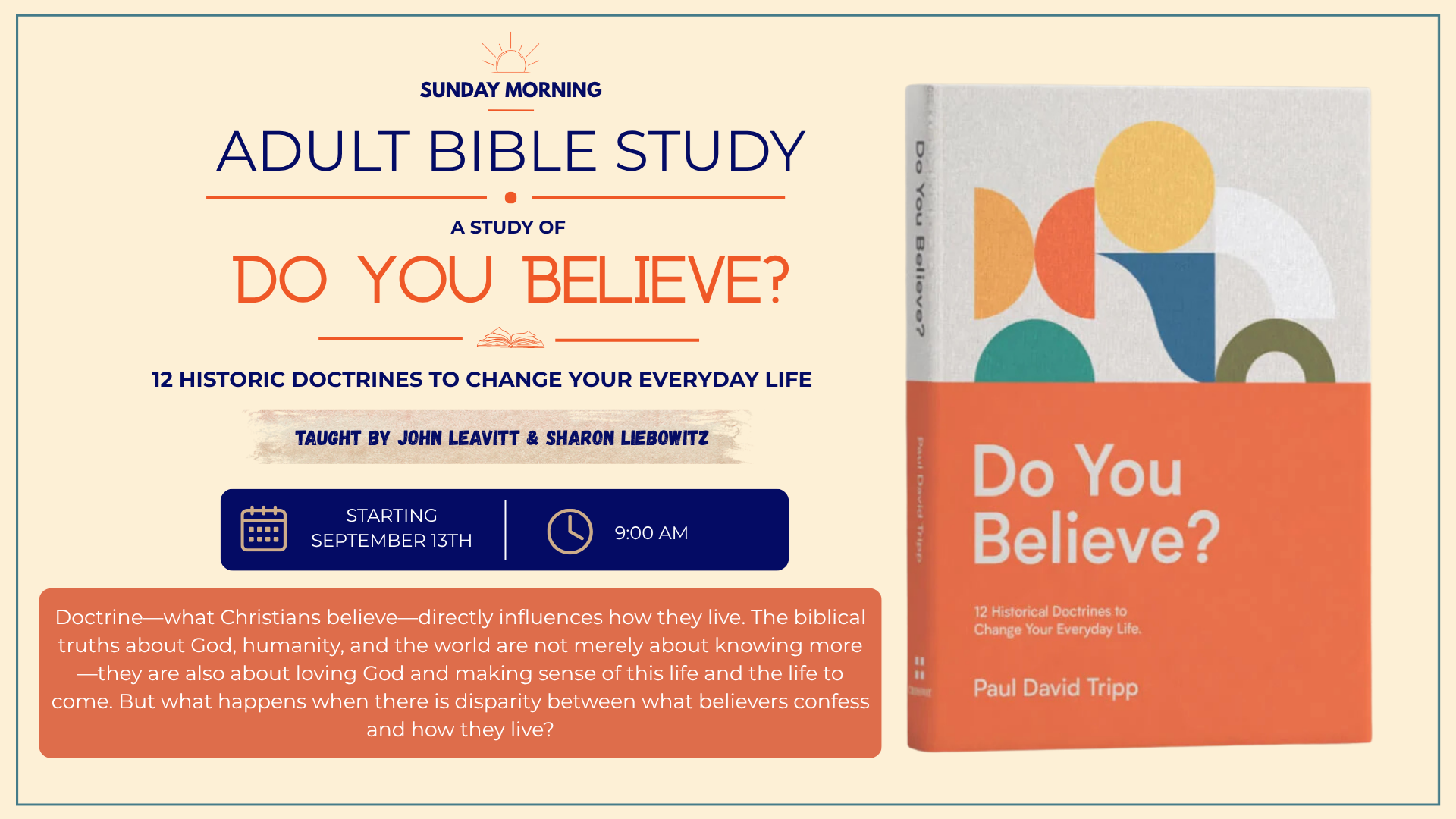 Sunday Morning Bible Study: Do You Believe?